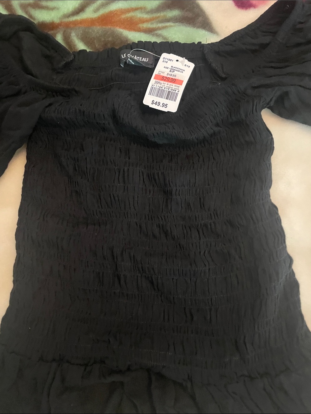 Le Chateau Black Off Shoulder Top Size SP - Picture 5 of 13